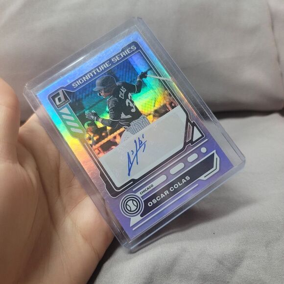 Oscar Colas 2023 Panini Donruss series autographed holographic prizm card - Picture 12 of 13